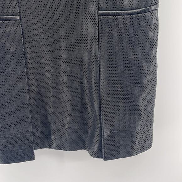 Tory Burch 100% leather perforated mini skirt sz 12 - Picture 3 of 5